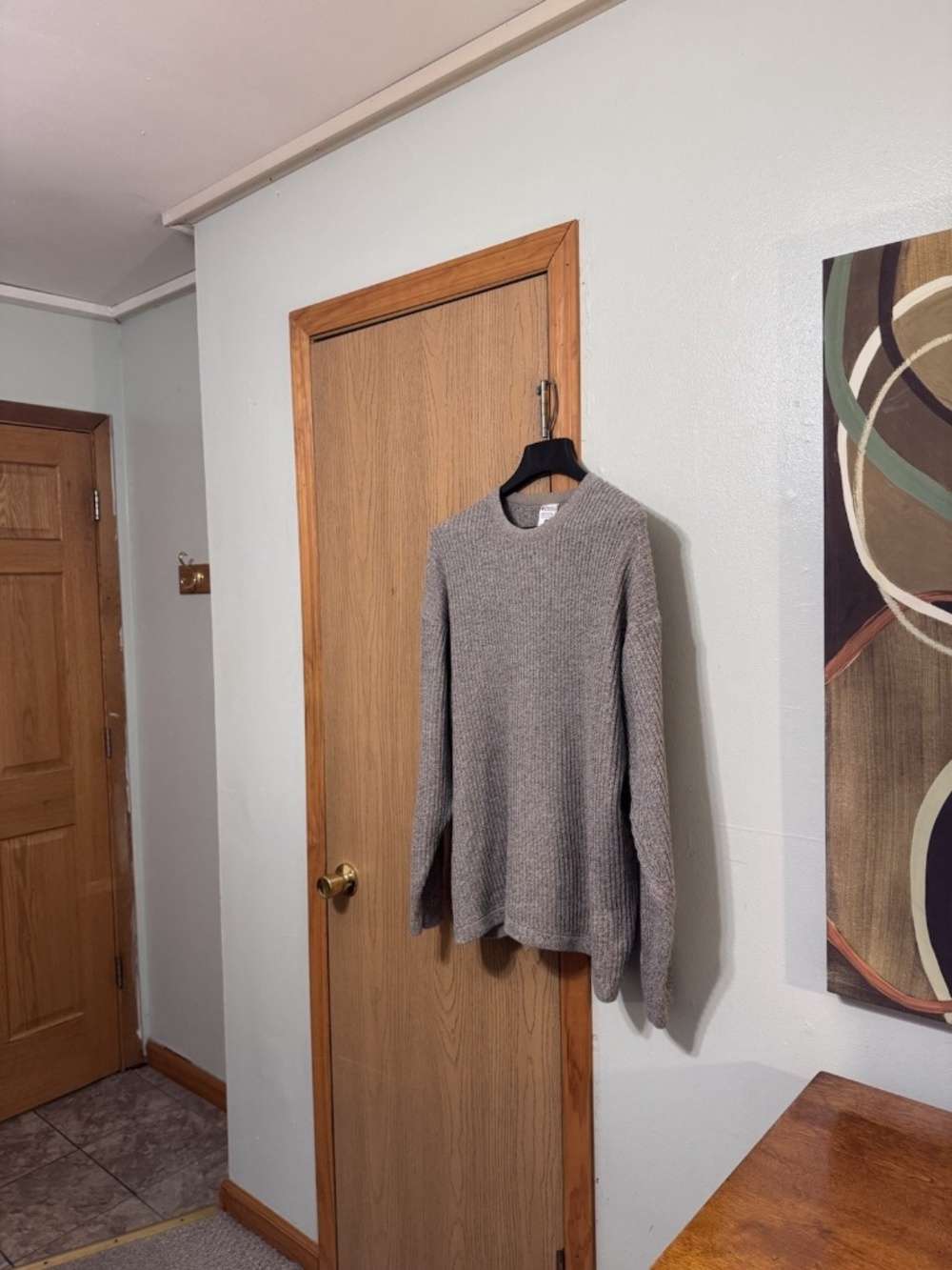 Columbia XL Tan Crewneck Long Sleeve Pullover Ribbed Sweater - VTG